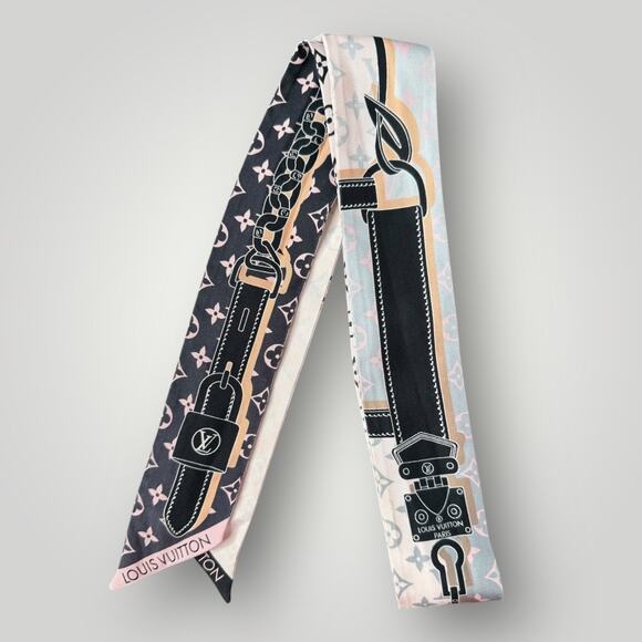 LOUIS VUITTON Silk Monogram Rising Confidential BB Bandeau Black Rose - Picture 2 of 8